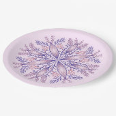 Boho Botanische Paarse Fantasy Bloem Mandala Papieren Bordje (Gekanteld)
