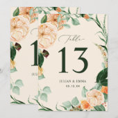 Boho Botanische Pastel Peach Greenery Floral Custo (Voorkant / Achterkant)