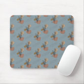 Boho Botanische Patroon Mocha Mousse en accenten Muismat (Met muis)