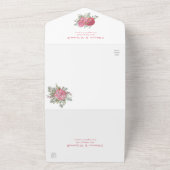 Boho Botanische Protea Eucalyptus Bruiloft All In One Uitnodiging (Buitenkant)