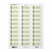 Boho Botanische Retourlabels – Saliegroen, Blauw Etiket (Full Sheet)