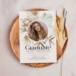 Boho Botanische Reviera Aardse Foto Afstuderen Kaart