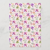 Boho Botanische Romance Waterverf Rozen Menu (Achterkant)