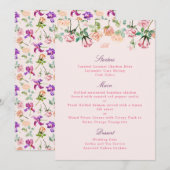 Boho Botanische Romance Waterverf Rozen Menu (Voorkant / Achterkant)