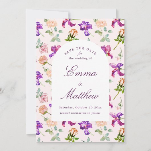Boho Botanische Romantiek QR Save The Date (Voorkant)