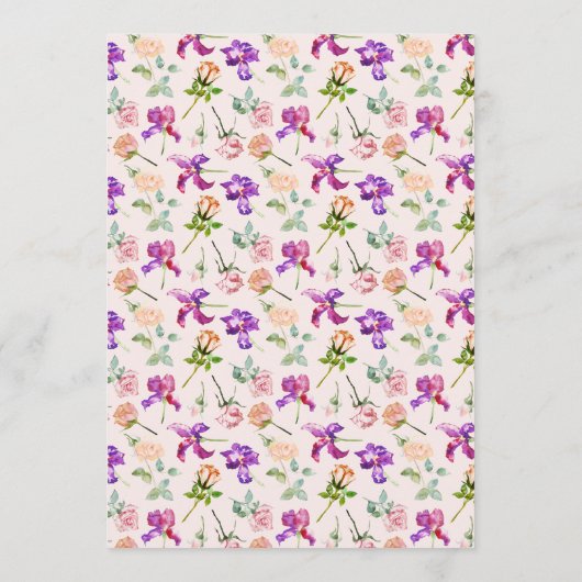 Boho Botanische Romantiek Waterverfrozen Menu (Achterkant)