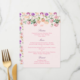 Boho Botanische Romantiek Waterverfrozen Menu