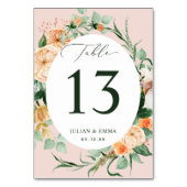 Boho Botanische Roze Greenery Floral Kaart (Achterkant)