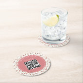 Boho Botanische RSVP QR Code Bruiloft Stijlvol Ronde Kartonnen Onderzetter (Insitu)