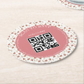 Boho Botanische RSVP QR Code Bruiloft Stijlvol Ronde Kartonnen Onderzetter (Gebogen)