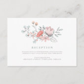 Boho Botanische Rustieke Ontvangst in Koraal en Gr Informatiekaartje (Voorkant)