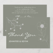 Boho Botanische Salie Groene Wildbloem Bruiloft Bedankkaart (Voorkant / Achterkant)