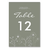 Boho Botanische Salie Groene Wildbloem Bruiloft Kaart (Achterkant)