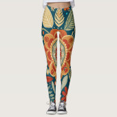 Boho Botanische stoffen Leggings (Voorkant)