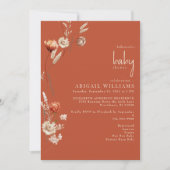 Boho Botanische Terracotta & Cream Baby shower Kaart (Voorkant)