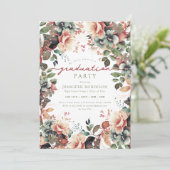 Boho Botanische Tuin Bloemen Afstudeerfeest Kaart (Staand voorkant)