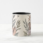 Boho Botanische Tuin Bloemen Illustratie Mok (Midden)