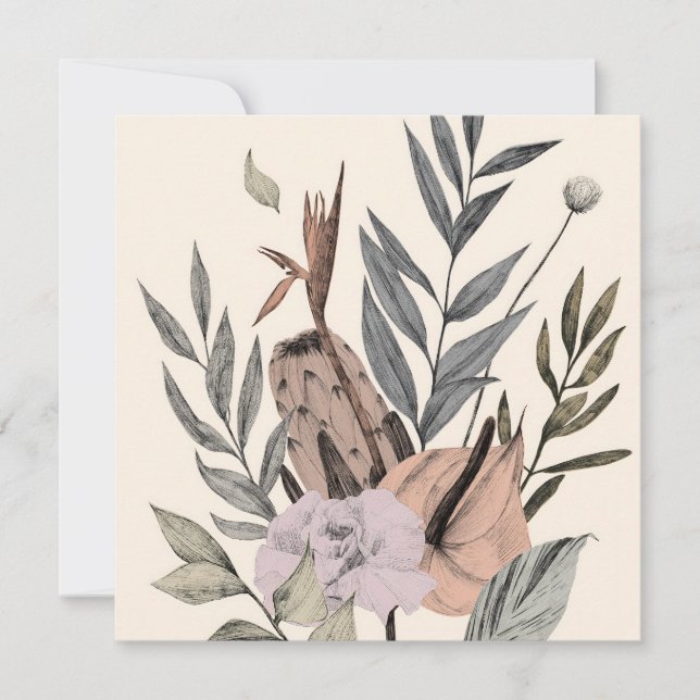 Boho Botanische Tuin - Bloemenillustratie (Voorkant)