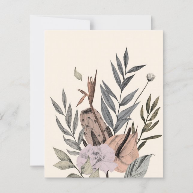 Boho Botanische Tuin - Bloemenillustratie (Voorkant)
