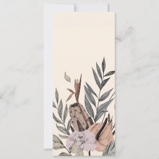Boho Botanische Tuin - Bloemenillustratie Kaart (Voorkant)