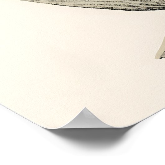 Boho Botanische Tuin - Neutrale Bloemenillustratie Poster (Hoek)