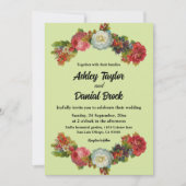 Boho Botanische Tuin Rozen Elegant Bloemen Bruilof Kaart (Voorkant)