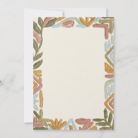 Boho Botanische Uitnodiging met Eigen Tekst (Voorkant)