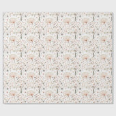 Boho Botanische Vintage Geperste Bloemenpatroon Cadeaupapier (Vlak)