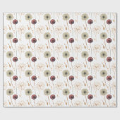 Boho Botanische Vintage Geperste Bloemenpatroon Cadeaupapier (Vlak)