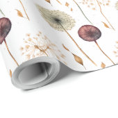 Boho Botanische Vintage Geperste Bloemenpatroon Cadeaupapier (Rol Hoek)