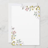 Boho Botanische Waterverf Bloemen Baby shower Kaart (Achterkant)