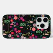 Boho Botanische Waterverf Bloemen Zwart Case-Mate iPhone Case (Achterkant (horizontaal))