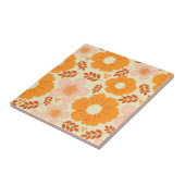 Boho Botanische Waterverf Sinaasappel Bloemen Tegeltje (Zijkant)