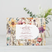 Boho Botanische Waterverf Wildbloemen Baby shower Kaart (Staand voorkant)