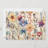 Boho Botanische Waterverf Wildbloemen Baby shower Kaart (Achterkant)