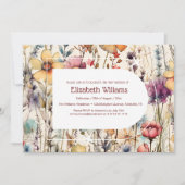 Boho Botanische Waterverf Wildbloemen Baby shower Kaart (Voorkant)