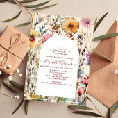 Boho Botanische Waterverf Wildbloemen Baby shower Kaart