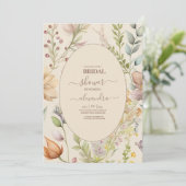 Boho Botanische Waterverf Wildbloemen Weddenschap Kaart (Staand voorkant)