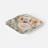 Boho Botanische Waterverf Wildbloemen Weddenschap Papieren Bordje (Gebogen)