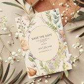 Boho Botanische Waterverf Wildbloemen Weddenschap Save The Date