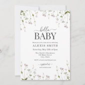 Boho Botanische Wildbloem Bloemen Baby shower Kaart (Voorkant)