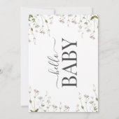 Boho Botanische Wildbloem Bloemen Baby shower Kaart (Achterkant)