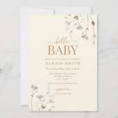 Boho Botanische Wildbloem Bloemen Baby shower Kaart (Voorkant)