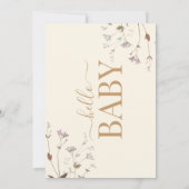 Boho Botanische Wildbloem Bloemen Baby shower Kaart (Achterkant)