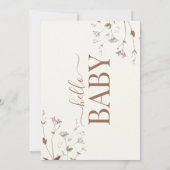 Boho Botanische Wildbloem Bloemen Baby shower Kaart (Achterkant)