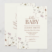 Boho Botanische Wildbloem Bloemen Baby shower Kaart (Voorkant / Achterkant)