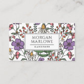 Boho Botanische Wildbloem Bloemen Tuinman Visitekaartje (Voorkant)