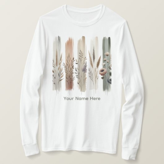 Boho Botanische Wildbloemen T-shirt (Design voorkant)