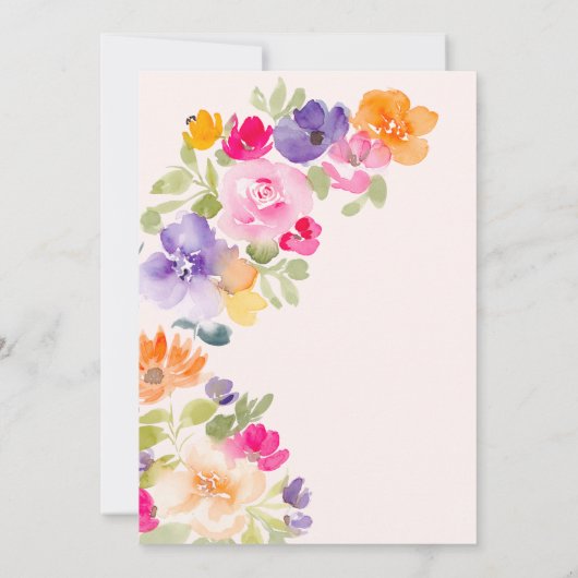 Boho botanische wilde bloem bloemenafstuderen kaart (Achterkant)