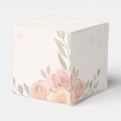 Boho Botanische Wit Roze Pose Bedankdoosjes (Achterkant)